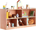VEVOR Cubby Toy Organizer Storage Cabinet, 5-Compartment Cubby Storage Shelf, 48''W Kids Toy Storage Cabinet 2-Shelf, Classroom Cubbies, Classroom Furniture for Home, Daycare and Preschool, Natural