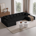 131'' Large Sectional Couches with Chaise, U Shaped Cloud Sofa 1pcs | No Assembly Required Deep Seat Modular Cloud Sofa for Living Room, Comfort-Height Seating, Deep Seat, Wide Armrest