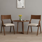 Ball & Cast Modern Folding Chairs Upholstered Kitchen Dining Chair Seating Set of 2, Walnut