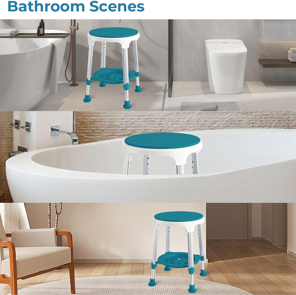 Shower Stool Chair for Inside Shower,360° Swivel,Green,300LBS