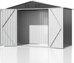 9x4 FT Outdoor Storage Shed, Garden Shed with Updated Frame Structure and Lockable Doors, Metal Tool Sheds for Backyard Garden Patio Lawn, Grey