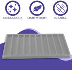 Novel Box 5 Pack 10-Slot Gray Liner Jewelry Storage Tray Inserts 14.75x8.25x1 Inches - Jewelry Organizer Pad for Drawers & Store Displays - Jewelry Display Pads for Necklaces Bracelets & Chains
