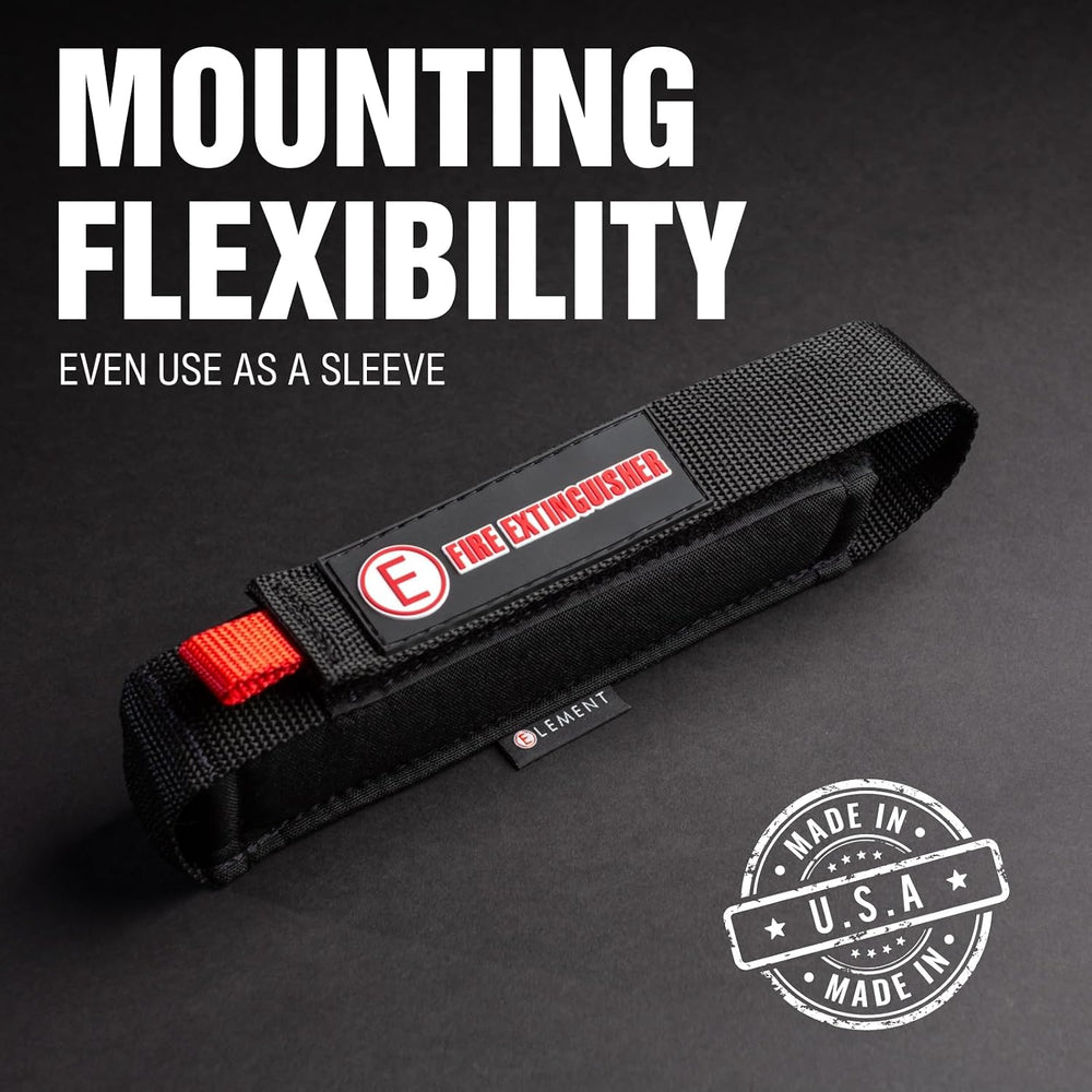 Element Fire Extinguisher Mount, Tactical, Sleeve/Straps, Hook and Loop, Nylo...