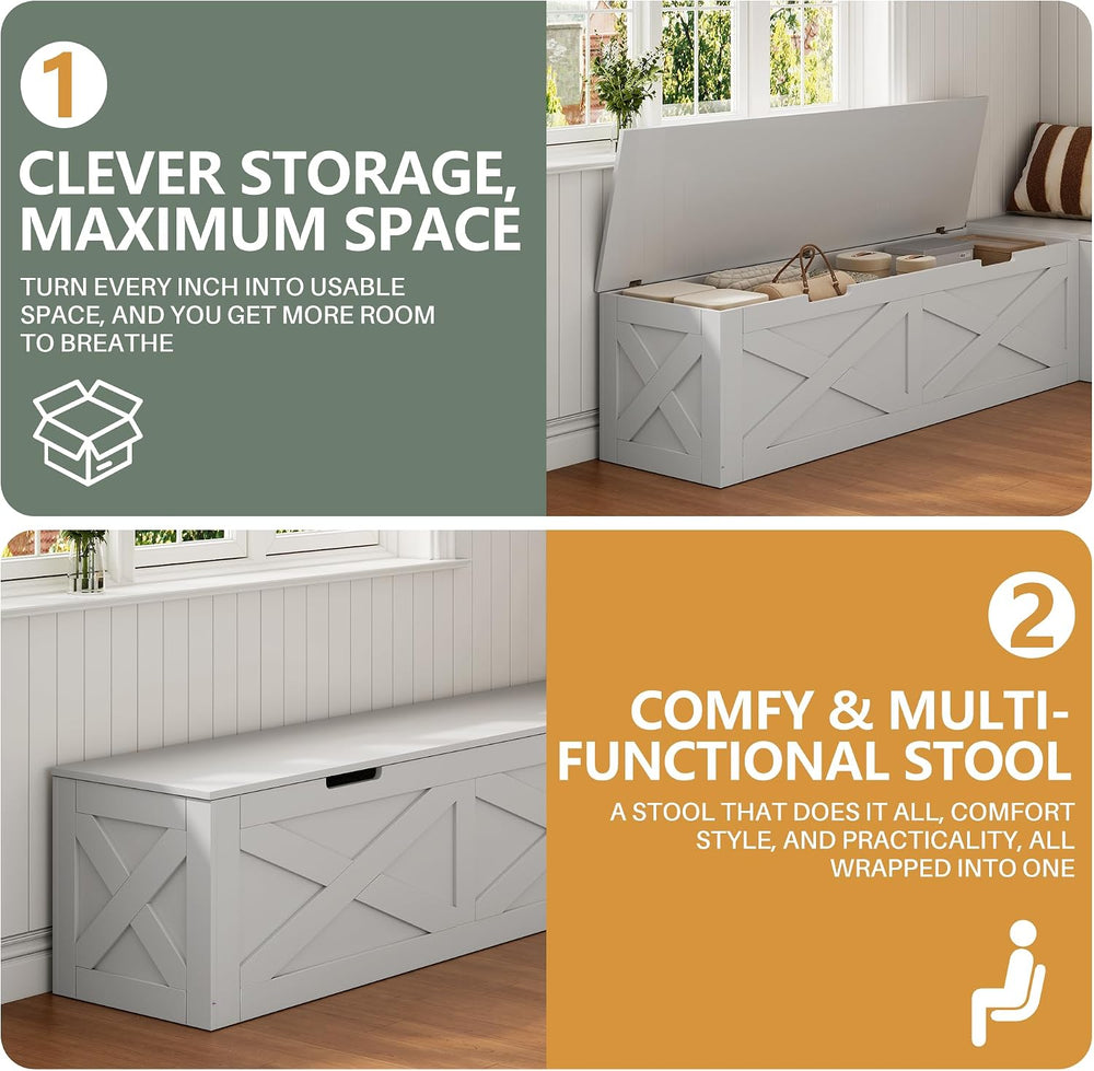 Mekminop Kitchen Breakfast Nook Bench with Cushions, L Shape Corner Storage B...