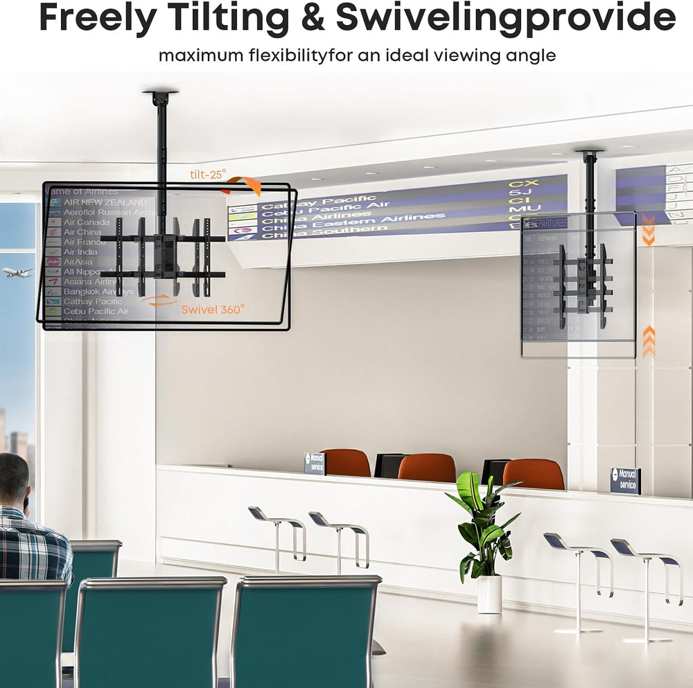 Ceiling TV Mount for 43-86 Screens, Heavy Duty Full Motion TV Bracket | Tilt ...