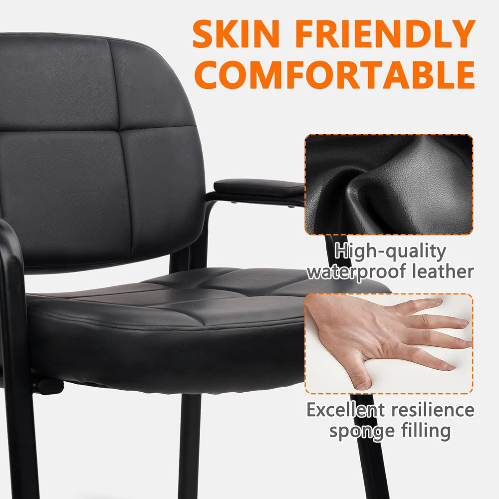 CLATINA Big & Tall 500 lbs Waiting Room Guest Chair, Leather Office Recep...