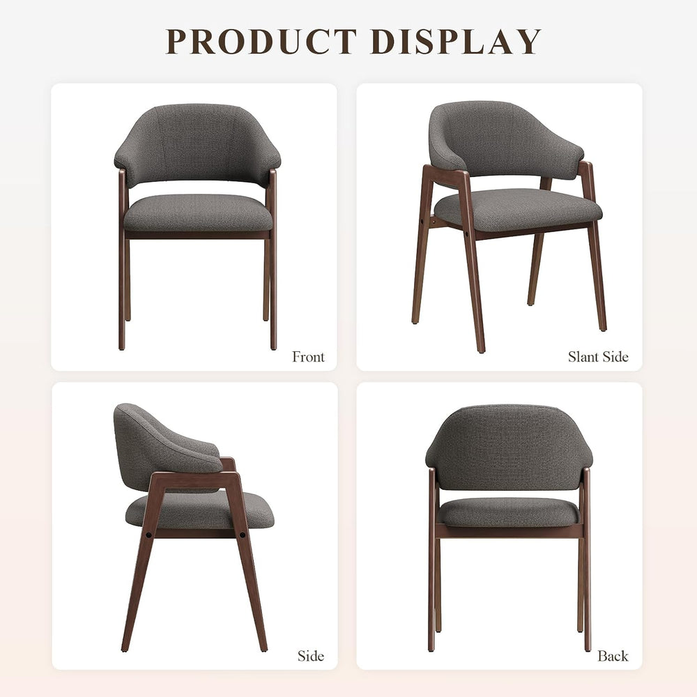 MALOL Wooden Dining Chairs Set of 4, Modern Fabric Upholstered Dining Room Ch...