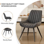 Dining Chairs Set of 2, Mid Century Modern Kitchen Chairs with Soft Cushion, Comfortable Upholstered Fabric Dining Room Chairs for Kitchen,Dark Grey