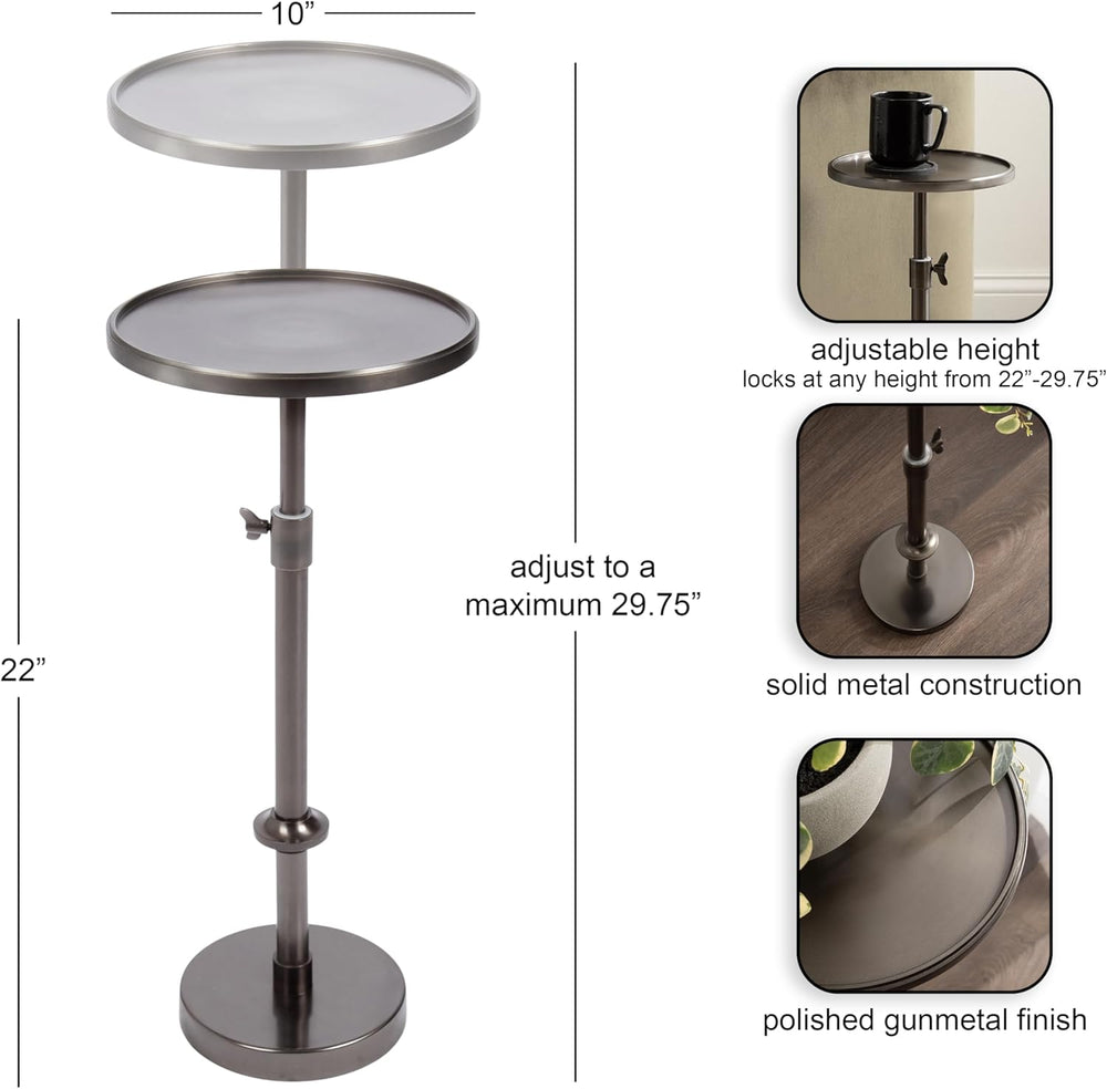 Kate and Laurel Engles Traditional Adjustable-Height Pedestal Drink Table, 10...