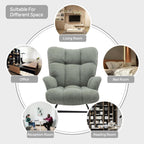 SAETSFEG Rocking Chair Nursery Teddy Upholstered Glider Rocker Rocking Accent Chair Padded Seat with High Backrest Armchair Comfy Side Chair for Living Room Bedroom Offices (Green Teddy)
