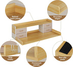 4 Drawers Washer Dryer Countertop with Shelf, 27.5" D x 54" W Laundry Topper with 3.54" High Guardrails and Non-Slip Pads,Extra Storage Organizer for Over Washer and Dryer, Holds 66 Lbs,Light Oak