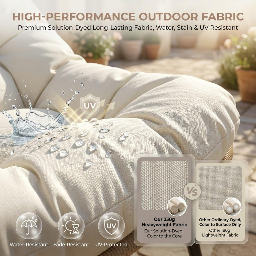 RADIATA Double Egg Rocking Chair for 2, Oversized Loveseat with Cushion