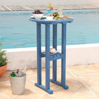 Sundale Outdoor 39 Inches Height Adirondack Bar Table, Patio HDPE Pub Height Round, All Weather High Top Bistro Desk for Outside Table Porch Balcony Poolside, Navy Blue
