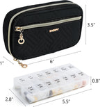 BAGSFY Pill Organizer Case 2 Times a Day- Weekly Medicine Organizer Travel Pill Box with Removable 7 Day Medicine Case Container for Fish Oil, Vitamin, Supplement