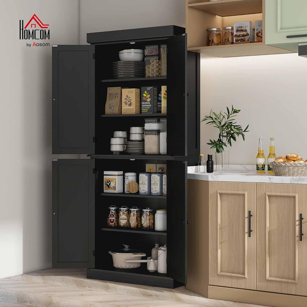 HOMCOM 72.5" Tall Kitchen Pantry Cabinet, Freestanding Modern Farmhouse ...