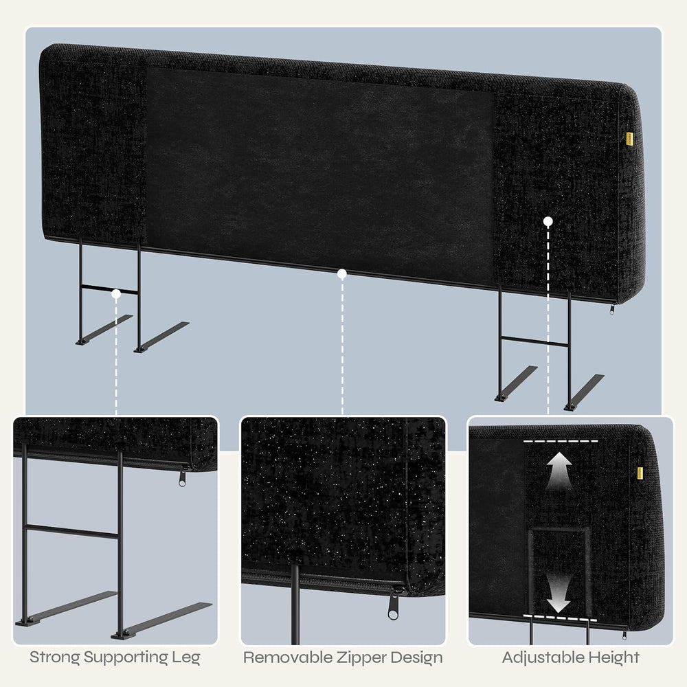 Pinmoco 4.7" Upholstered Headboard for Queen Size Bed, Height Adjustable...