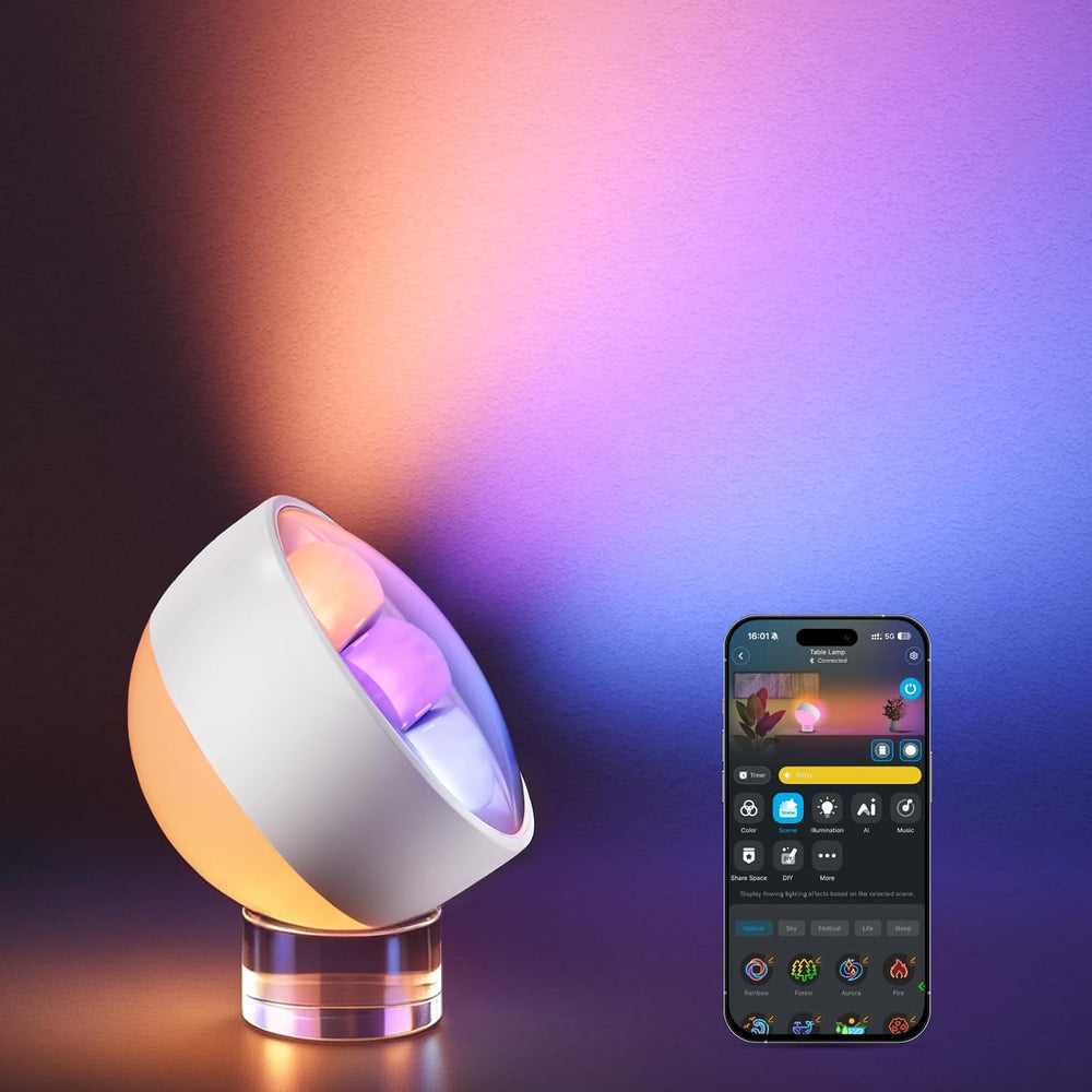 Govee Wallwasher Smart Table Lamp with Dual-Light Source Night Light Corded