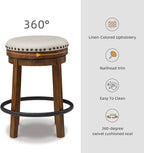 Signature Design by Ashley Valebeck 24" Counter Height Upholstered Swivel Stool, Brown & Black