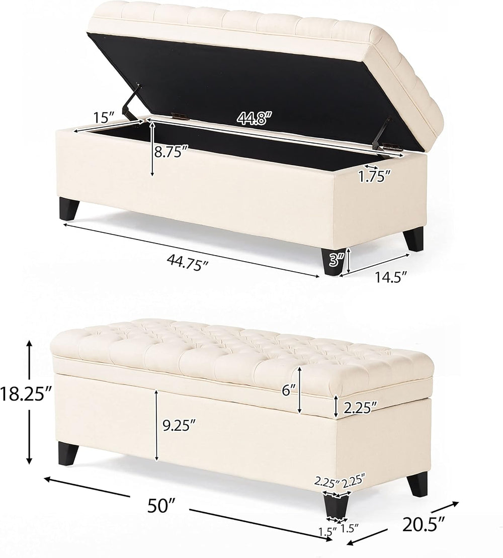 Christopher Knight Home Juliana Fabric Storage Ottoman, Beige