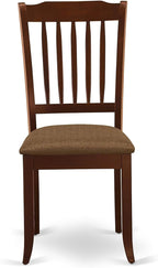 East West Furniture NODA5-MAH-C 5 Piece Dining Table Set for 4 Includes a Rectangle Kitchen Table with Butterfly Leaf and 4 Linen Fabric Kitchen Dining Chairs, 32x54 Inch, Mahogany