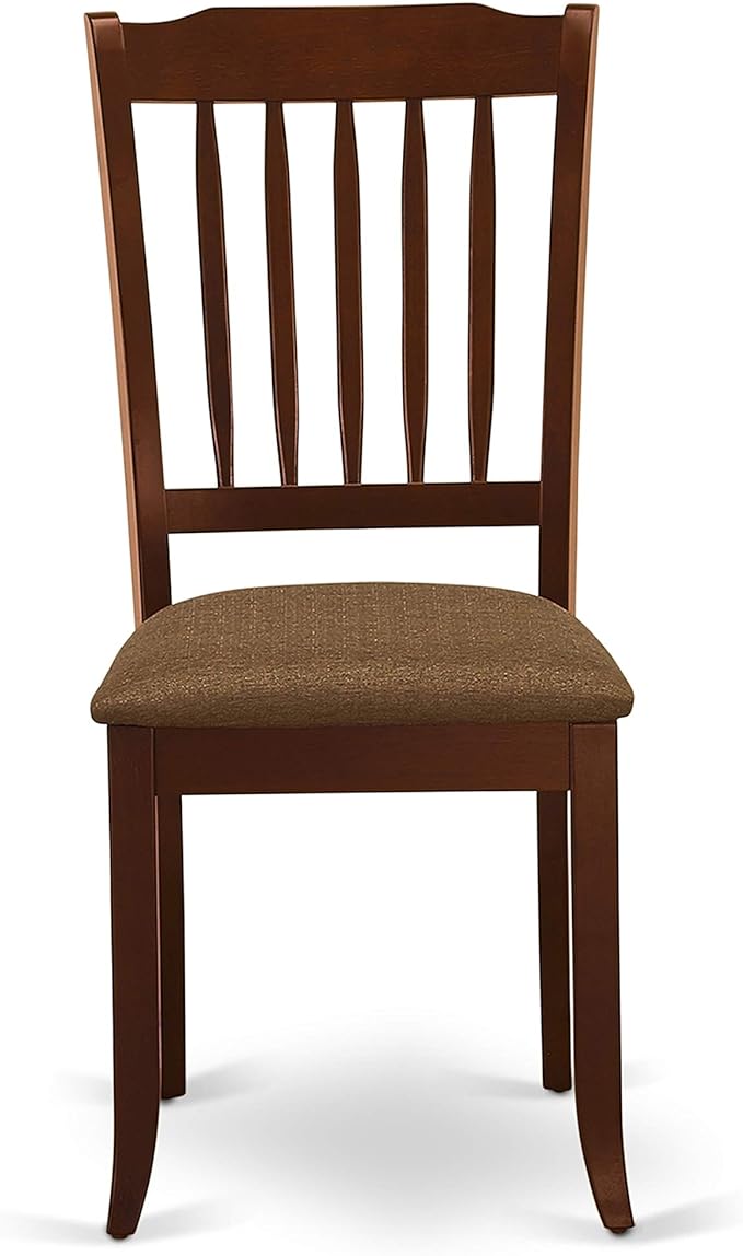 East West Furniture DODA7-MAH-C 7 Piece Modern Dining Table Set Consist of a Rectangle Wooden Table with Butterfly Leaf and 6 Linen Fabric Dining Room Chairs, 42x78 Inch, Mahogany