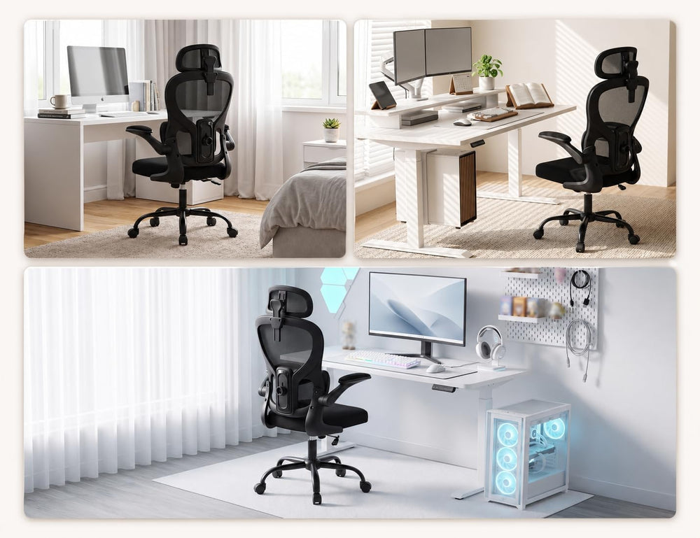 Ergonomic Office Chair with Adjustable Headrest & Lumbar Support, High Ba...