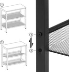 HOOBRO Black Side Table, 3-Tier Metal Side Table, Small Black Table with 2 Flat or Slant Adjustable Shelves for Small Spaces, Hallway, Living Room, Bedroom, Sturdy, Easy Assembly, Black BB23BZ01G1