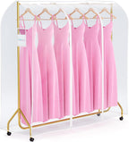 HANGERWORLD 6ft Clothes Garment Rack Cover for Open Closet Clear Showerproof COVER ONLY (72"x24")
