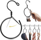 Supforce 2 Pack Belt Hanger, 360° Swivel Belt Hanger for Closet, Belt Organizer for Closet, Holds Ties, Scarves, Bags, Hat & Accessories, Black