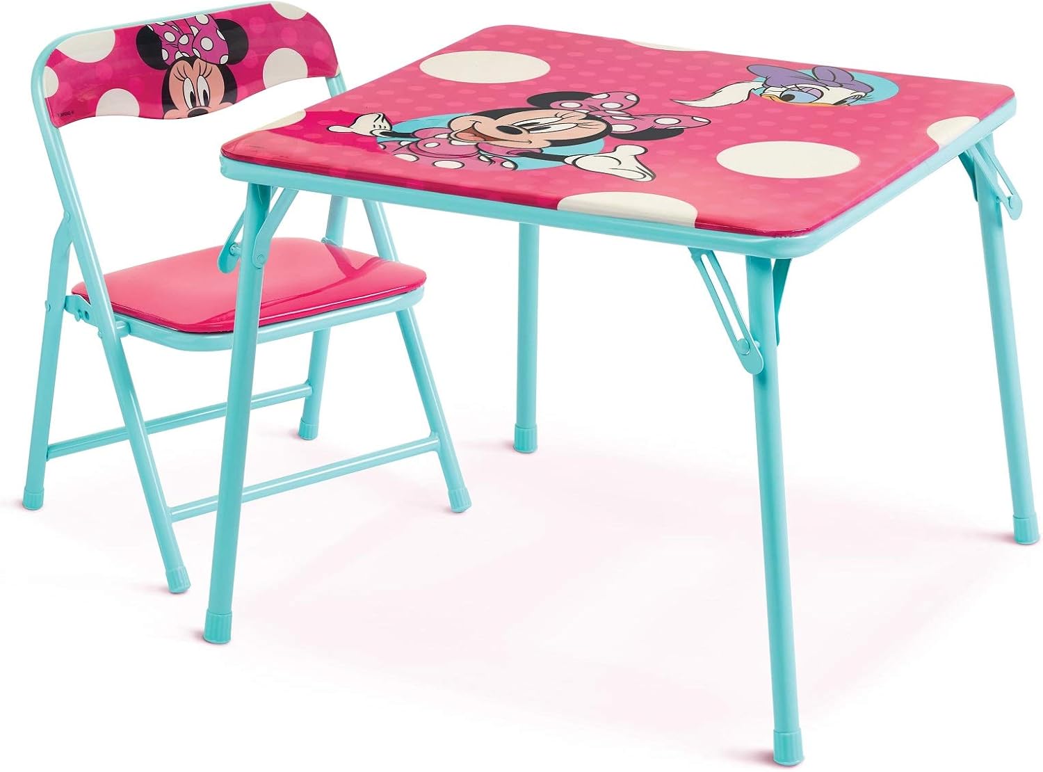 Jakks Pacific Minnie Jr Activity Table Set with One Chairs ,Teal and Red