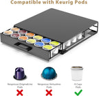 Storage Organizer Drawer for K-Cup Pods, ZECENN Coffee Pods Holder for Keurig Pods, Coffee Station Organizer Coffee Bar Accessories (36 Pods Capacity -Storage Drawer)