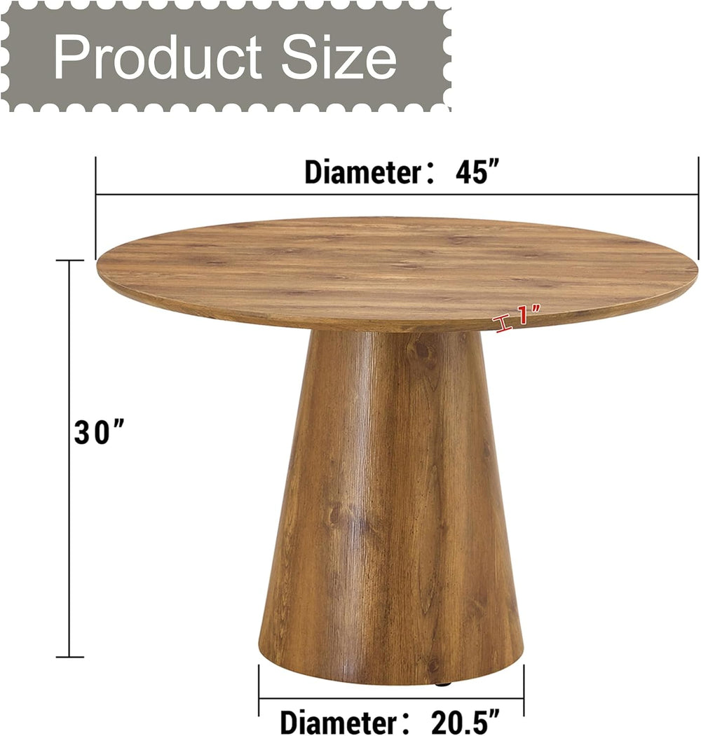 Round Dining Table for 4/6, 45 Inch Dining Room Table, Small Kitchen Table wi...