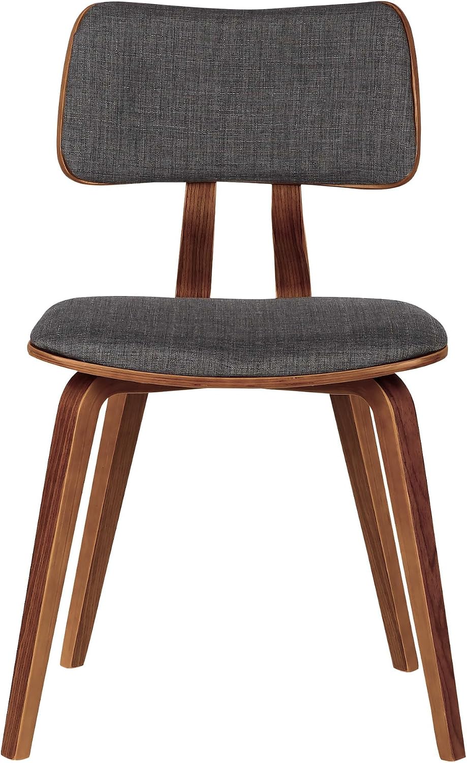 Armen Living Jaguar Dining Chair in Charcoal Fabric and Walnut Wood Finish,Ch...