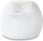 Jaxx 5 Foot Saxx Bean Bag Chair for Adults - Luxe Faux Fur, Mondo Ivory