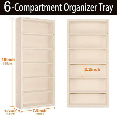2 Pack Velvet Sunglasses Tray Stackable Eyeglasses Display Case Removable Jewelry Organizer Tray for Multiple Glasses, Reading Glasses, Earring Necklace Jewelrys Showcase, Beige