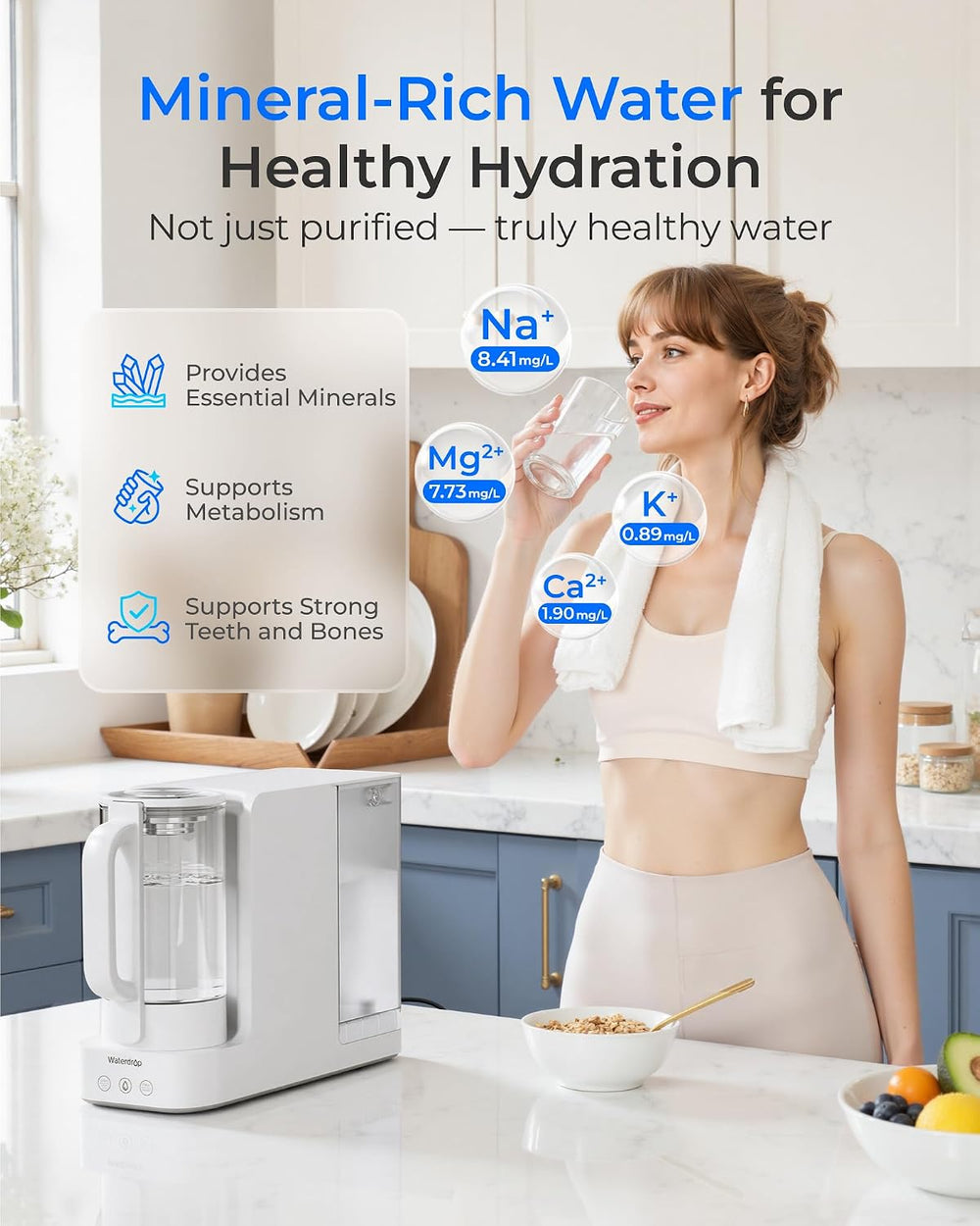 Waterdrop C2SL Countertop Reverse Osmosis Water Filter, [ Mineral Added ]