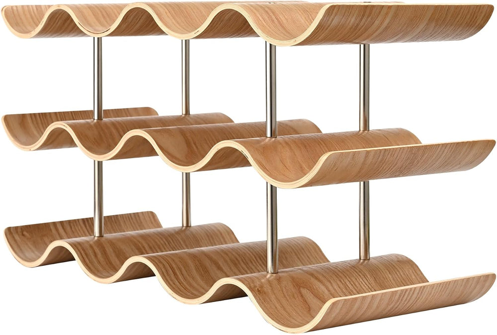 Countertop Wine Rack - 12 Bottle Freestanding Wine Bottle Holder Stand - 3 Ti...