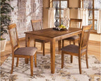 Signature Design by Ashley Berringer | Spindle Back 18" Dining Chairs (Set of 2) – Rustic Light Brown with Upholstered Cushioned Seat