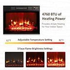44" Electric Fireplace Mantel, LED Farmhouse TV Stand with Electric Fireplace Heater, Stacked Stone Surround and Remote Control 3D Realistic Flame, White Fireplace for Living Room Bedroom