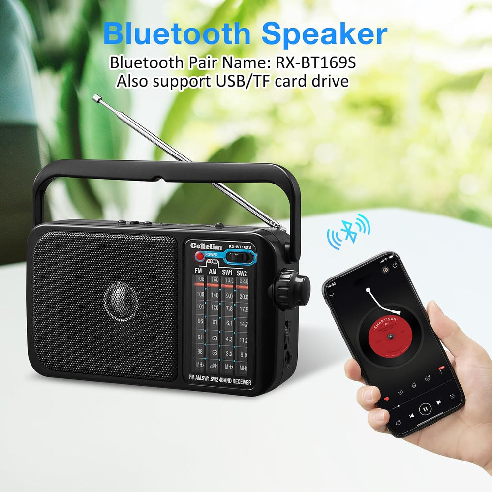Gelielim AM FM Radio Portable Plug in Wall or AA Battery Operated for Home/Ou...