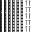 6 Pcs Dual Track Upright Wall Shelving System Heavy Duty Support System Twin Slot Shelf Rail Shelf Standards for Pantries Linen Closets Laundry Rooms(Black,47.5 Inch)