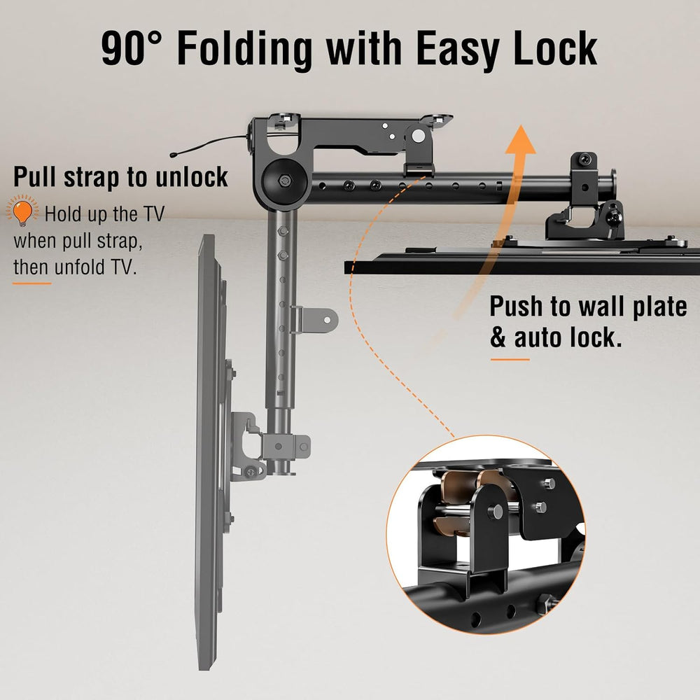 ELIVED Flip Down Ceiling TV Mount for Most 14-40 Inch TVs, 360° Swivel | Flod...