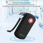 Hard Shell Insulin Cooler Travel Case with 2 Ice Pack, Shock Absorption Insulated Diabetic Medication Organizer Carrying Bag with Extra Pouch for Insulin Pen and Other Diabetic Supplies, Black