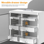 Glosen Medicine Cabinet with Key Wall Mounted Medication Lock Box 【 Silver 15x 6.7 x 13 Inch】 Portable Storage Container Big Capacity