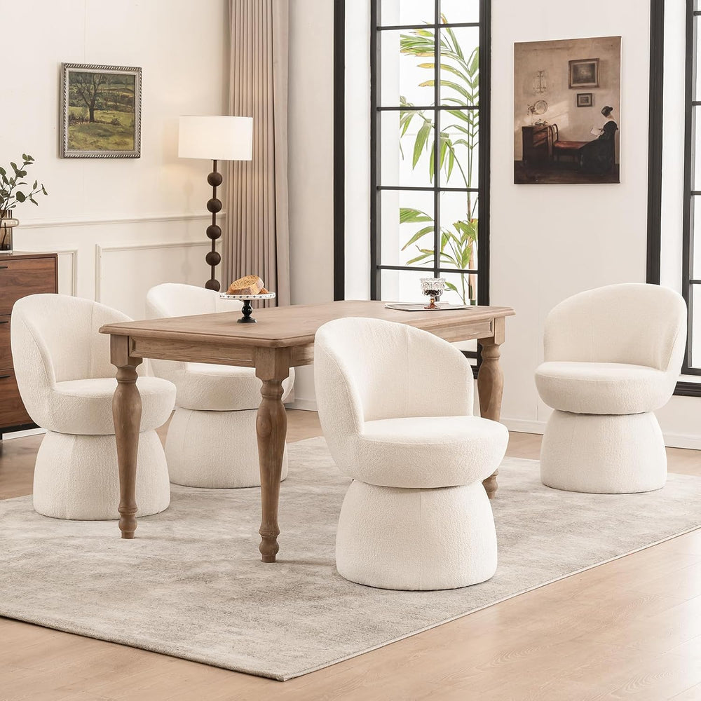 Kidol & Shellder Swivel Accent Chair Set of 4 Modern Comfy Swivel Barrel ...