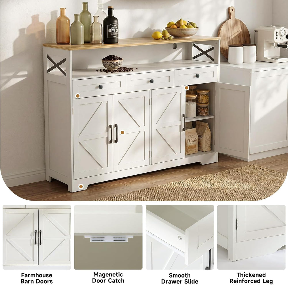 Lahomie Sideboard Buffet Cabinet with Storage, 55" Kitchen Buffet Cabine...