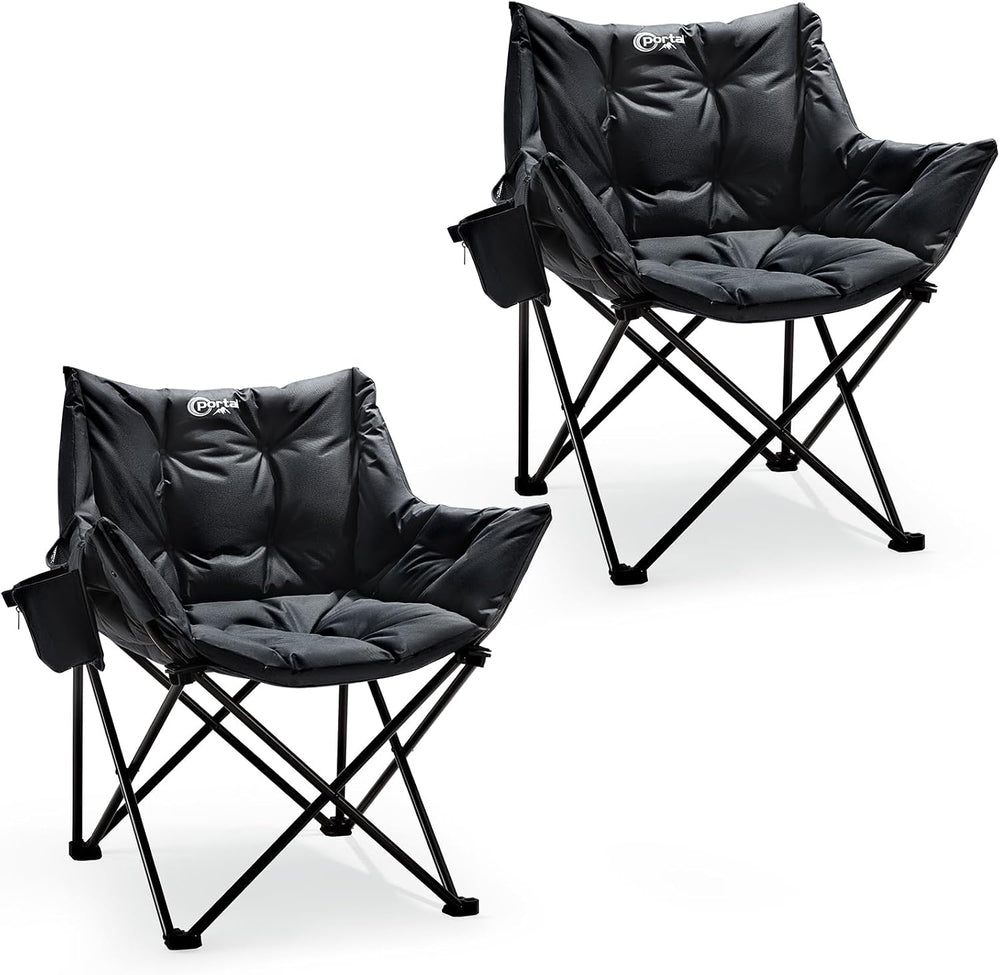Portal 33" Oversized 2 Pack Padded Camping Chair - Heavy Duty Folding Ch...