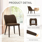 COLAMY Upholstered Dining Chairs Set of 6, Modern PU Leather Dining Room Kitchen Side Chair with Padded Seat and Wood Legs Restaurant/Cafe, Dark Brown