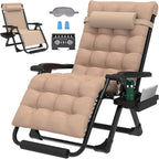 29In XL Zero Gravity Chair, 440LBS with Cushion | Anti Gravity Recliner Lounge Chair with Aluminum Alloy Lock & Footrest, 90-170° Adjustable, for Lawn Patio Indoor Outdoor