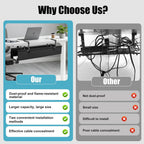 Oxford Cloth Under Desk Cable Management Tray,No-Drill 36" Desk Cable Management Organizer with Clip/Screw Installation,Fabric Cable Management for Home,Office & Gaming Computer(Black)